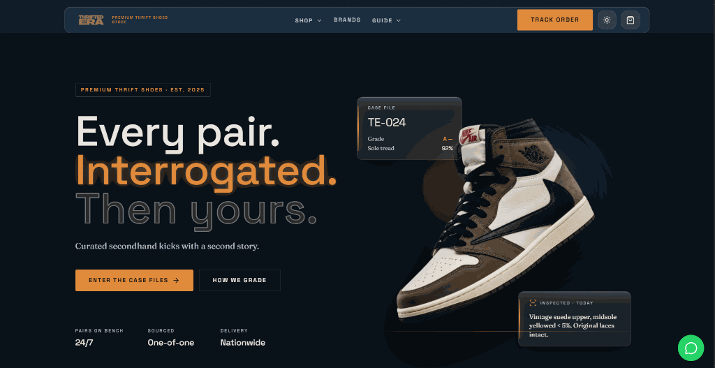 ThriftedEra website screenshot
